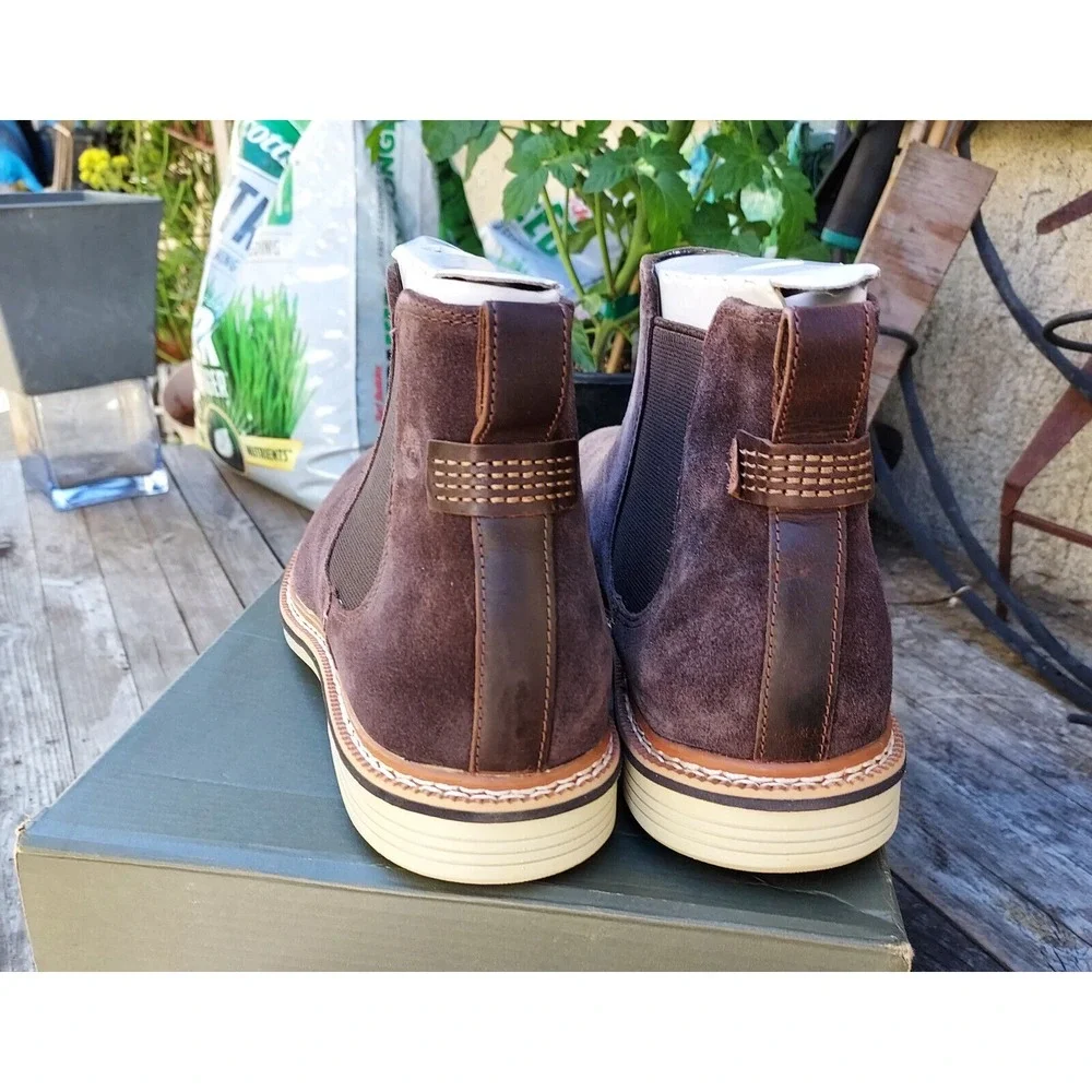 Timberland Boots Men's Size 10 Naples‎ Trail Chelsea Brown Suede Boots $130.00